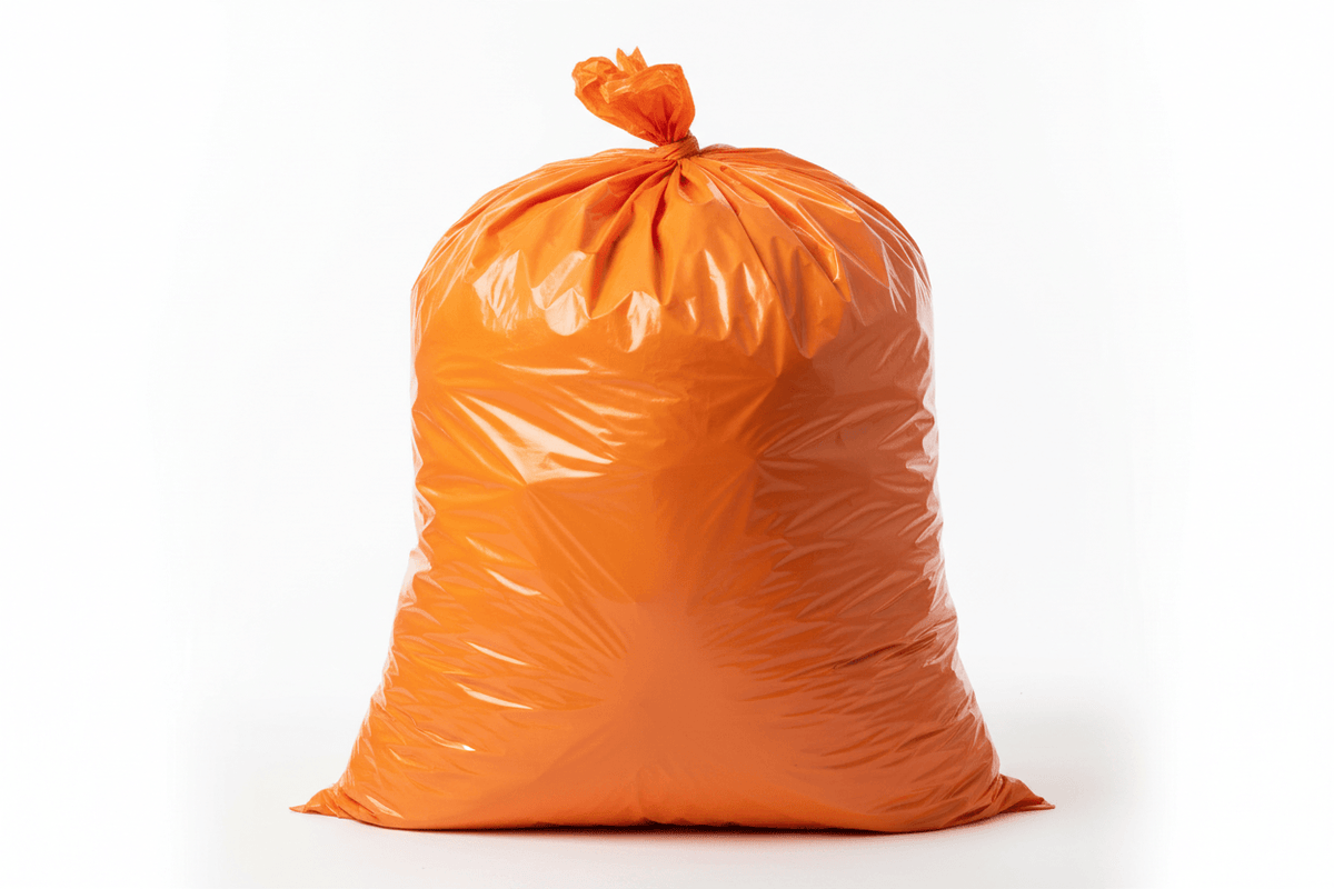 100 count - 30 Gallon Heavy-Duty Trash Liners in Various Colors, Orange