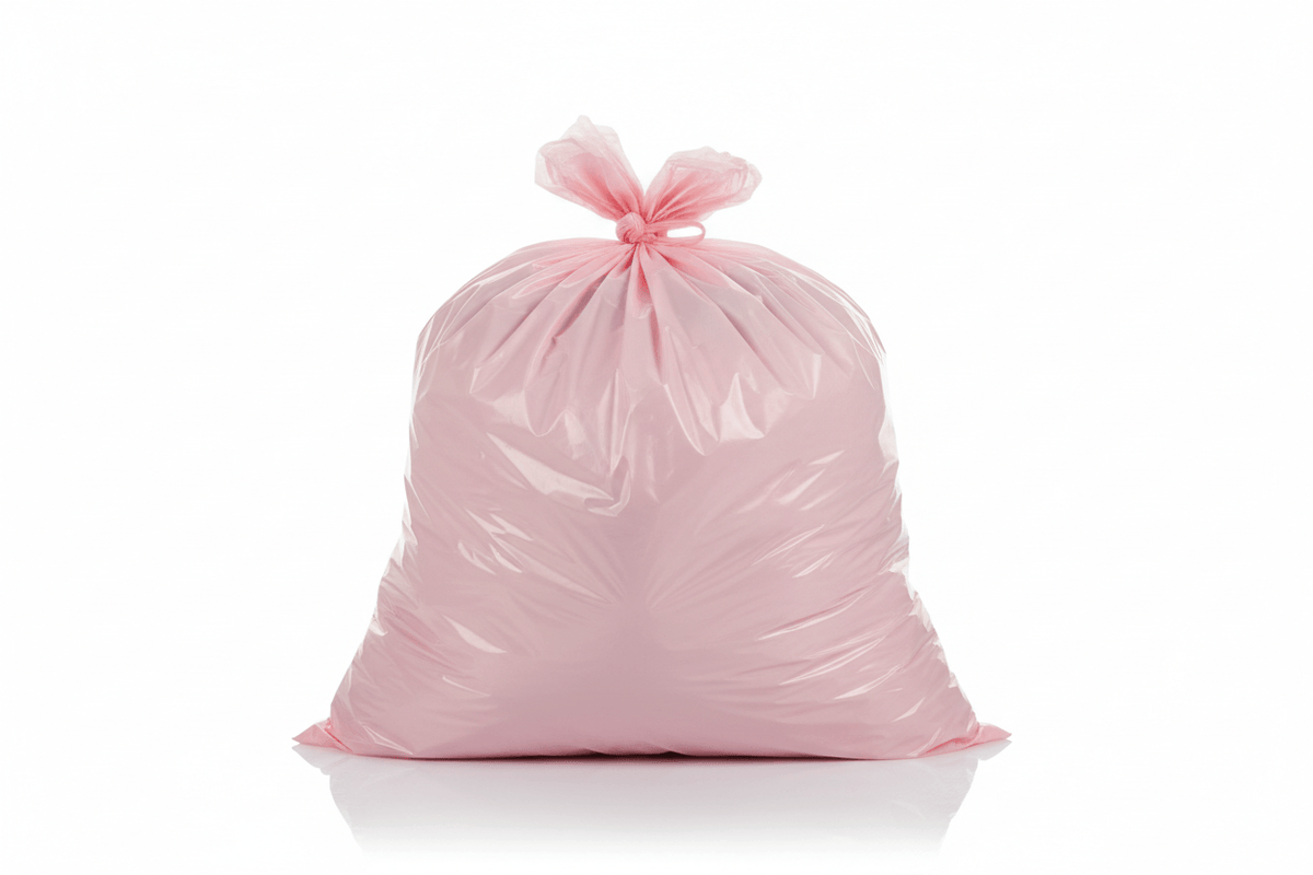100 count - 30 Gallon Heavy-Duty Trash Liners in Various Colors, Pink
