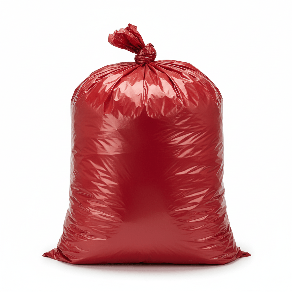 100 count - 30 Gallon Heavy-Duty Trash Liners in Various Colors, Red